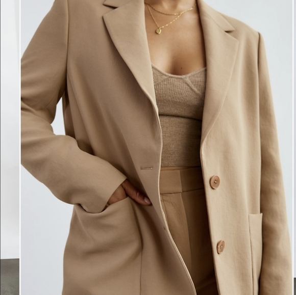 ❌SOLD❌WILFRED Sorrento Blazer Single  Breasted Caramelized Brown M Aritzia - Picture 8 of 10